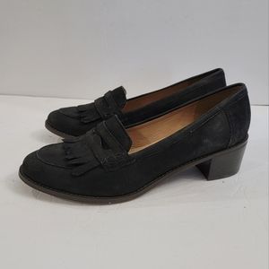 Dune black nubuck loafer kilte womens shoes size 40